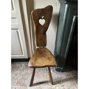 Olive Wood Chair From The 1960s