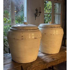 Large Covered Pots In Lacquered Wood