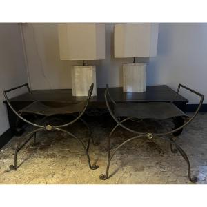 Pair Of Curule Stools 