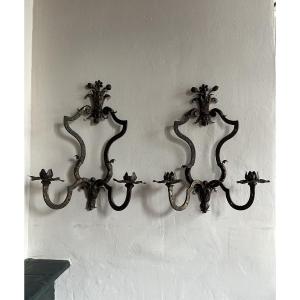 Pair Of Wrought-iron Sconces