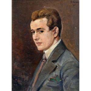 Albert Morhain (1883-1953) Portrait Of A Man, 1929 | Alsace, Mulhouse
