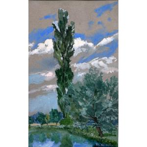 François-xavier Neukirch (1874-1925) Lakeside Landscape | Alsace, Strasbourg