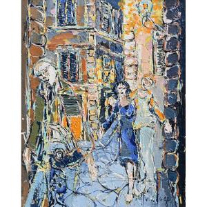 Laurent Hunzinger (born In 1949) Street Scene 