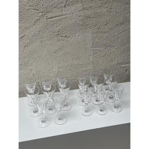 Set Of Crystal Glasses, Saint-louis, Cerdagne Model