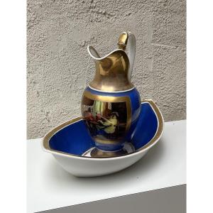 Polychrome Porcelain Jug And Basin
