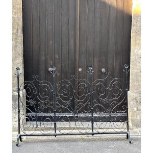 Important Wrought Iron Fireplace Front, Late 18th Early 19th Century