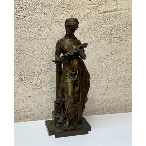 Bronze Subject "woman In Antique Style", Eutrope Bouret