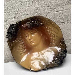 Large Decorative Dish, Victor Kremer, Sarreguemines