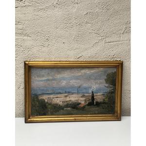Casimir Reymond, Oil On Bristol, "mediterranean Landscape"