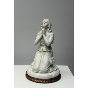 "joan Of Arc", Biscuit Figurine From The Scheibe-alsbach Porcelain Factory, Germany