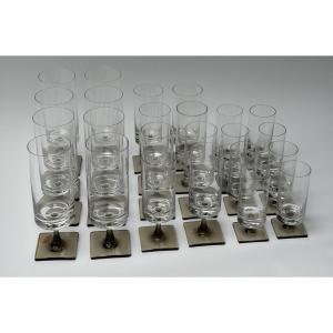 Set Of Georg Jensen Crystal Glasses For Rosenthal