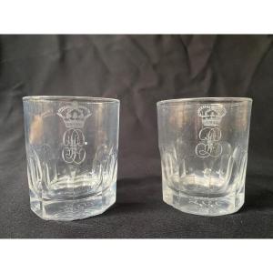 Two Louis Philippe Château Saint Cloud Water Glass 