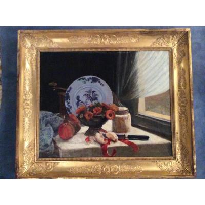Still Life Early Twentieth, And Its XIXth Frame (restoration)