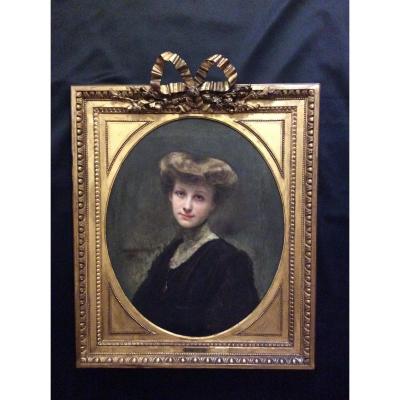 Portrait de femme Art Nouveau Gabriel Ferrier 1907