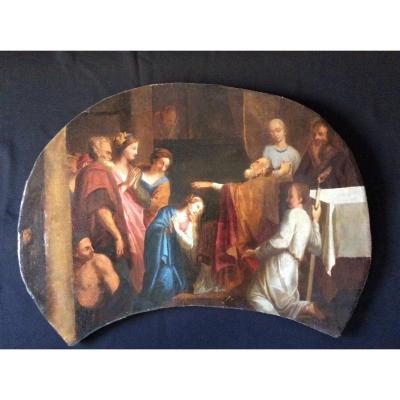 Tableau religieux du XVIII ème français ou italien .