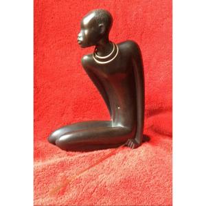 HAGENAUER  Guerrier Africain. Bronze.