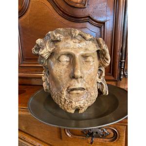 Head Of Christ From Saint Sauveur Churchill, Beauvais,in Wax End Of XIX Eme Century