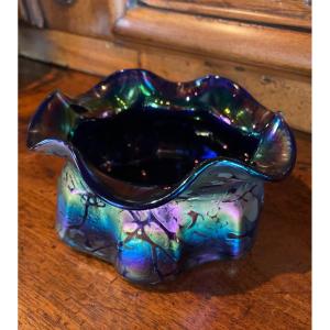 Beautiful Art Nouveau Cup In Iridescent Glass Probably Loetz