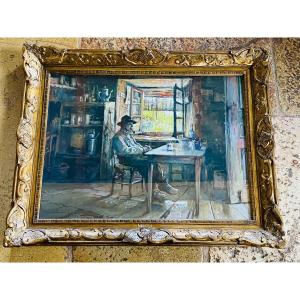 Peasant Interior By Eugène Villon (1879-1951)