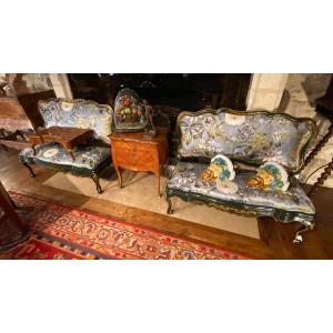Pair Of Anteroom Or Vestibule Chassis Benches, Venice Or England Late Nineteenth Century