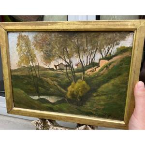 Alexis Eugene Guigné, Undergrowth Landscape From The 19th Century 