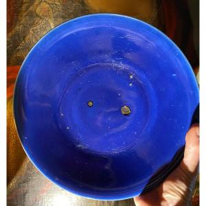 Large Powder Blue Chinese Porcelain Dish From The 19th Century 