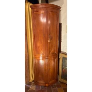 Large Corner Cabinet In Louis XVI Cherry Wood From The End Of The 18th Century