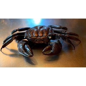 Jizai Okimono Crab Bronze Japan Meiji Era