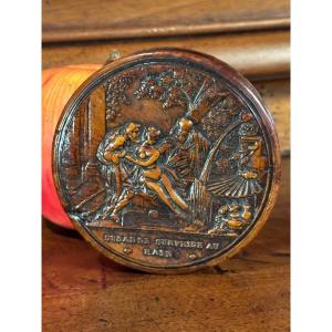Snuffbox, Box, Pressed Wood, Saint Lucia And Tortoiseshell Early 19th Century
