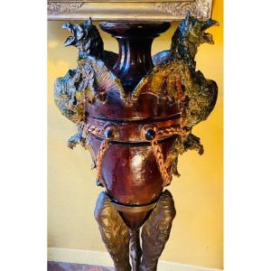 Important Art Nouveau Chimera Vase, Sarah Bernhardt Deco"