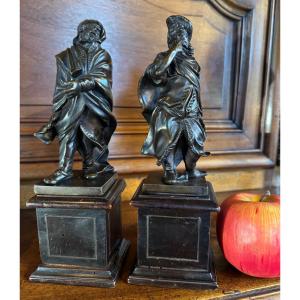 Pair Of French Renaissance-inspired Bronzes, Jacques Callot