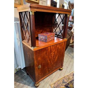 Empire Style Flamed Mahogany Bookcases, Early 20th Century
