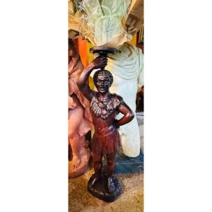 Nubian Walnut Serving Stand From The Napoleon III Period 