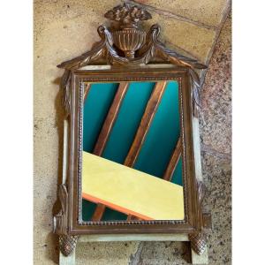 Louis XVI Style Mirror In Lacquered Wood 