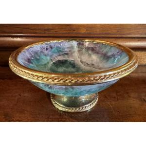 Large Blue John Cup Mounted On Silver Gilt Circa 1970