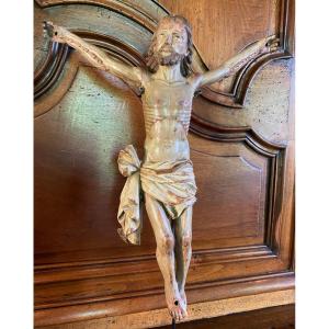 Large Bloody Christ With Outrages Sculpted Polychrome Hindu Portuguese 17th Century
