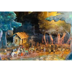 Napoleon On Campaign, Large Diorama From The Early 20th Century