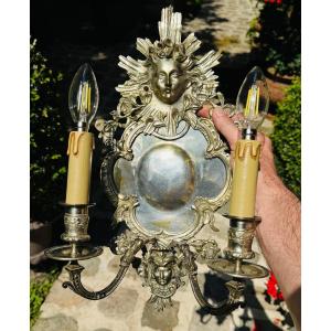 Pair Of Silver-plated Bronze Wall Lights In The Louis XIV Style 