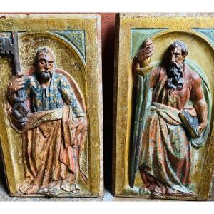 Pair Of Saint Peter And Saint Paul Altarpiece Panels, 17th Century