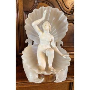 The Birth Of Venus, Marble And Alabaster Sculpture From The Late 19th Century 