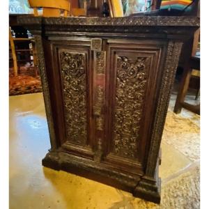 Rare Mid-19th Century Solid Rosewood Collector's Armoire