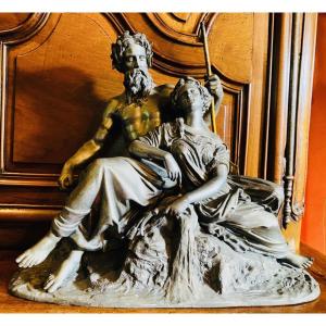The Elements, Allegory Of Earth And Water, Allegory, Modelo In Lead In Bronze