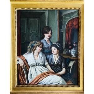 Family Portrait From The Directoire Period, Late 18th Century 