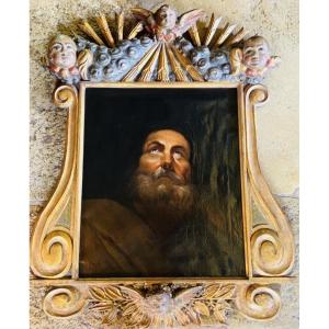 Portrait Of A Saint, Signed, 19th Century