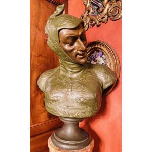 Mephistopheles, Large Bust Signed Lecorney Circa 1884