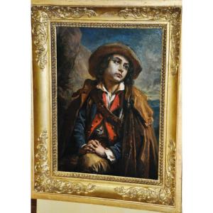 19th Century Romantic School: Young Italian Shepherd Or Pensive Traveler