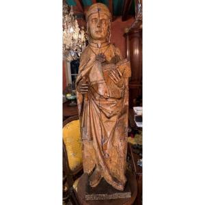 Walnut Statue, Saint Louis Of The French, 18th Century