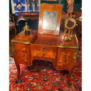 Beautiful Royal Dressing Table With Compartments, After The Model By Pierre Bernard, Cabinetmaker At The Court