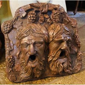 Bacchus, Fountain Spout, Model, Of Bacchus, Large Patinated Plaster Cast, Late 19th Century