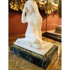 Veiled Venus In Marble, 19th Century 